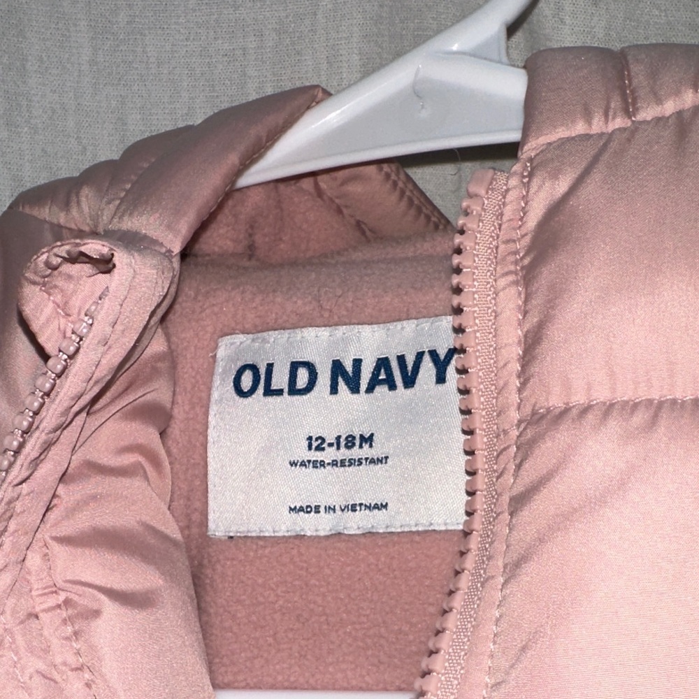 Old Navy Light Pink Kids Puffer Jacket - Picture 2 of 14